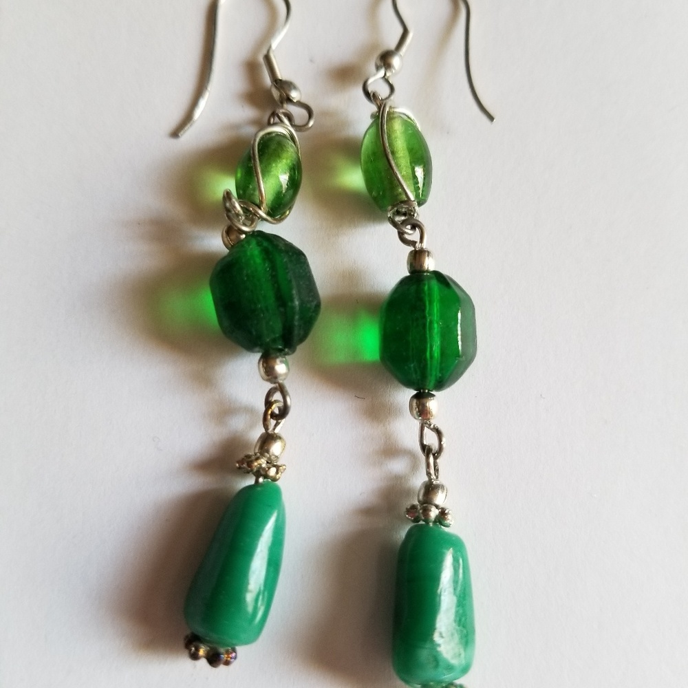Green earrings